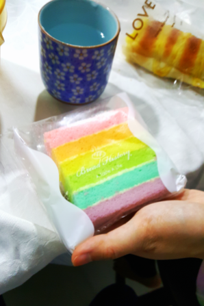 cute little rainbow cake for snack